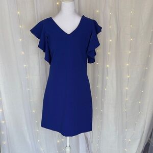 Chelsea28 Royal Blue Flutter Sleeve Mini Dress